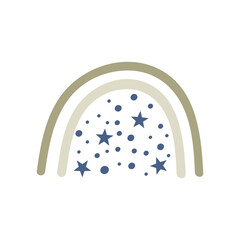 Celestial blue boho rainbow. Vector illustration.