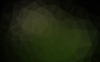 Dark Green vector shining triangular background.