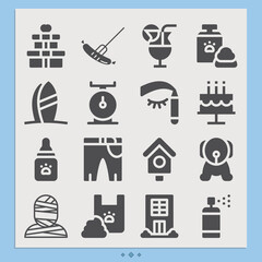 Simple set of stories related filled icons.