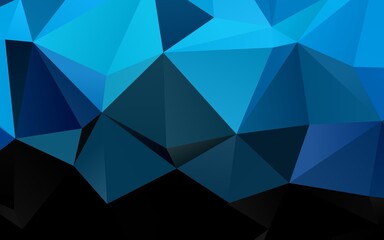 Dark BLUE vector abstract polygonal texture.