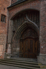 Munich, Germany: Entrance to St. Peter's Church, popularly "Alter Peter" - the Catholic Church of Munich.