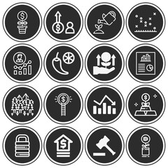 16 pack of vegetation  lineal web icons set