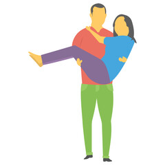 
Woman putting hand on mans shoulder, couple dance 
