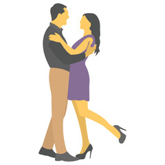 
Romantic couple having love scenes
