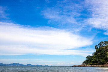 Fototapeta premium Blue sky and white clouds fine weather