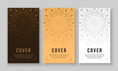 Luxury mandala background with floral ornament pattern. Hand drawn mandala design. Vector mandala template for decoration invitation, cards, wedding, logos, cover, brochure, flyer, banner.