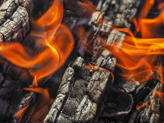 beautiful red fire and embers