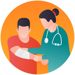 Fototapeta premium Person having clipboard depicting medical person 