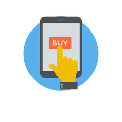 
Mobile shopping app in a smartphone 
