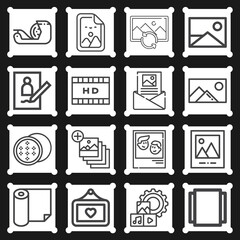 16 pack of foil  lineal web icons set
