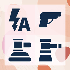 Simple set of bids related filled icons