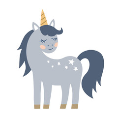 Cute unicorn icon. © Antonina