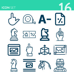 Simple set of 16 icons related to ages