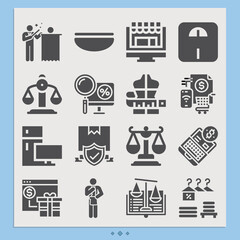 Simple set of equality related filled icons.