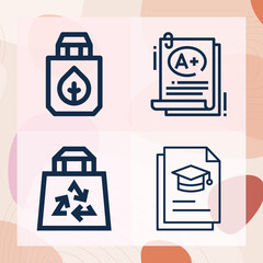 Simple set of algebra related lineal icons