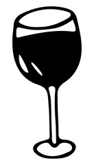 Vector isolated element. Glass of wine