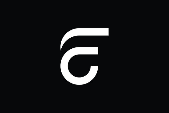 Minimal Innovative Initial FC logo and CF logo. Letter F C CF FC creative elegant Monogram. Premium Business logo icon. White color on black background