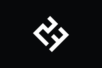 Obraz premium Minimal Innovative Initial ZF logo and FZ logo. Letter F Z ZF FZ creative elegant Monogram. Premium Business logo icon. White color on black background