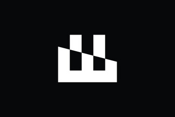 Minimal Innovative Initial WH logo and HW logo. Letter H W WH HW creative elegant Monogram. Premium Business logo icon. White color on black background