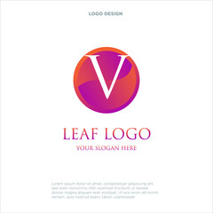 V letter colorful logo in the circle. Vector design template elements for your application or company identity.