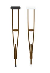Brown leg crutch. vector illustration