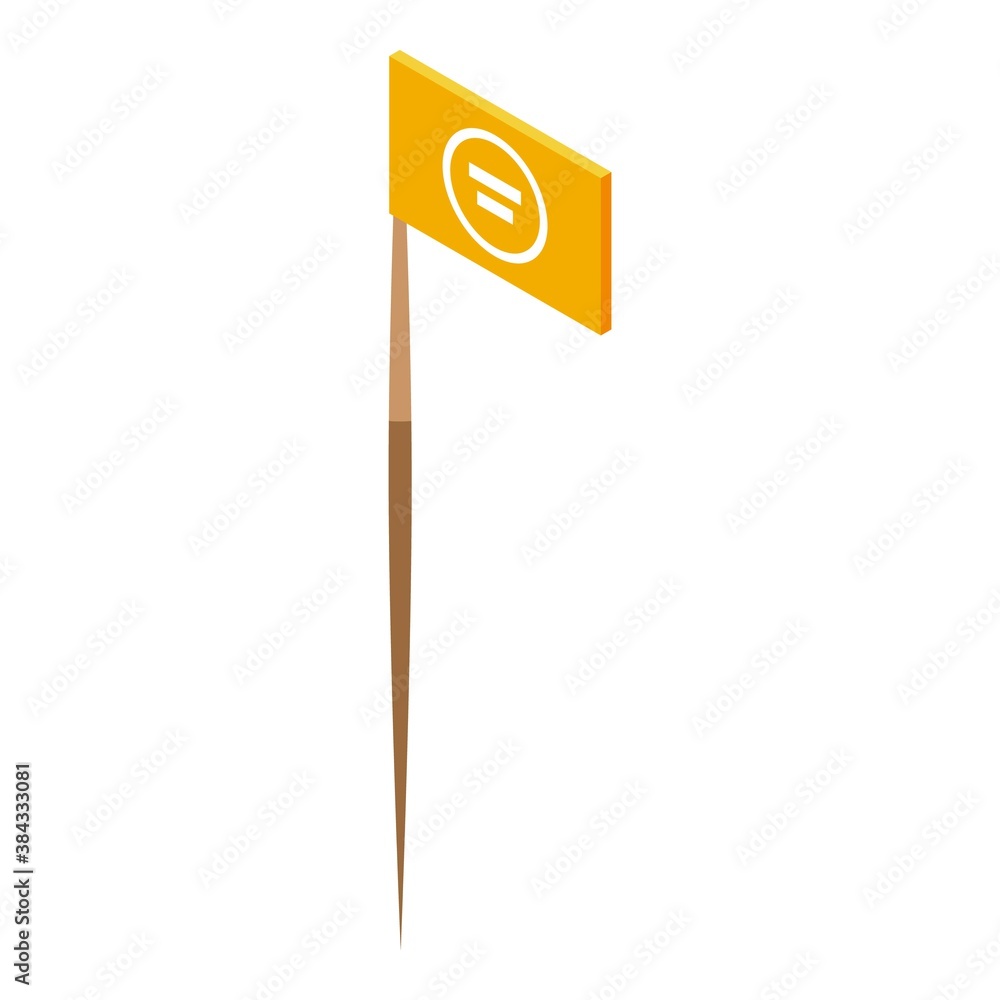 Poster flag toothpick icon. isometric of flag toothpick vector icon for web design isolated on white backgr