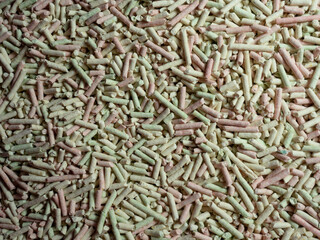 soft pink and green of little tofu sticks