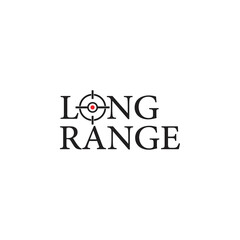 LONG RANGE scope target logo design vector