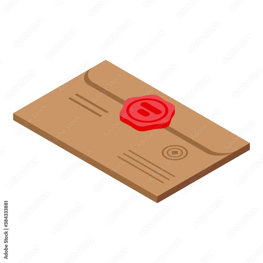 Poster old envelope icon. isometric of old envelope vector icon for web design isolated on white background