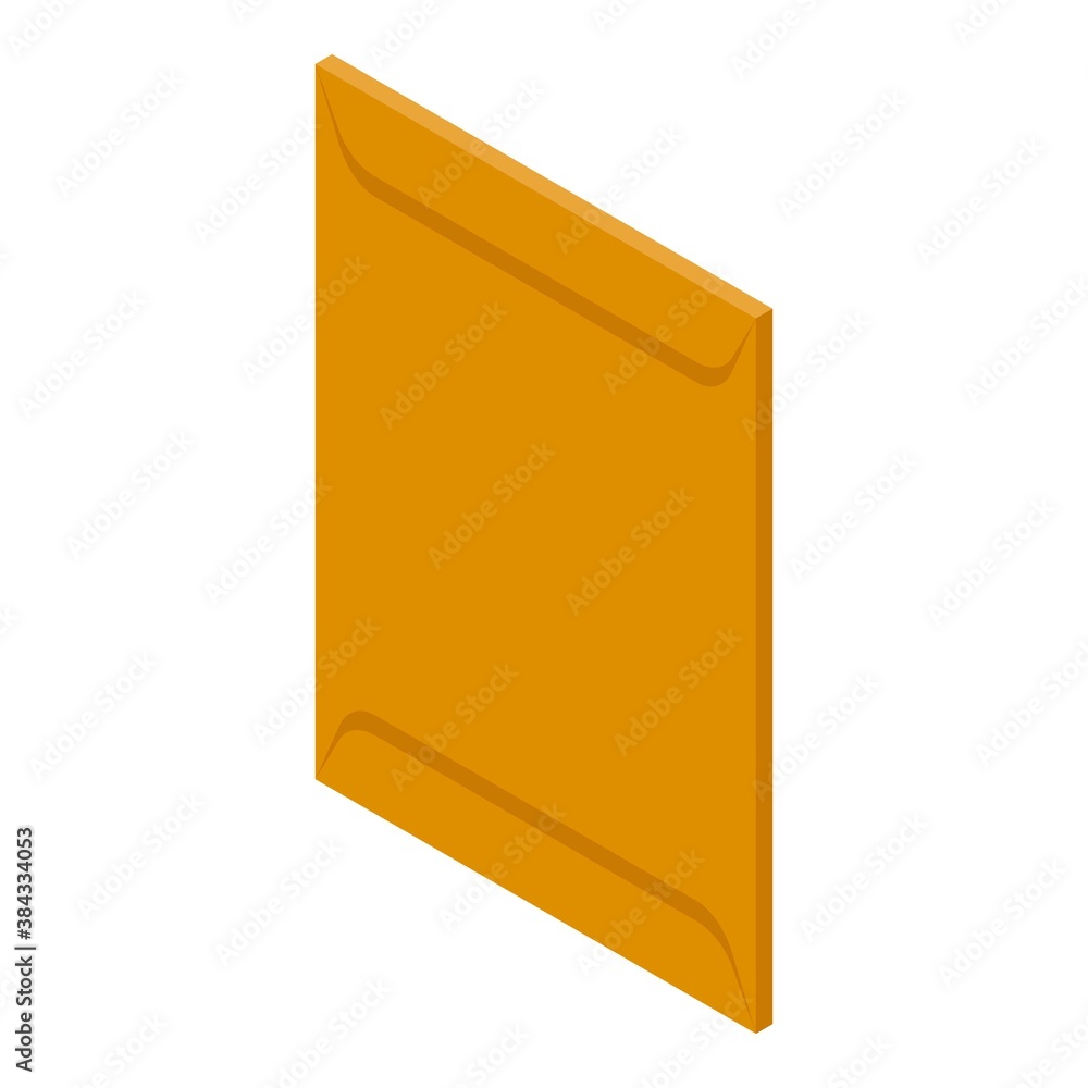 Poster carton envelope icon. isometric of carton envelope vector icon for web design isolated on white back