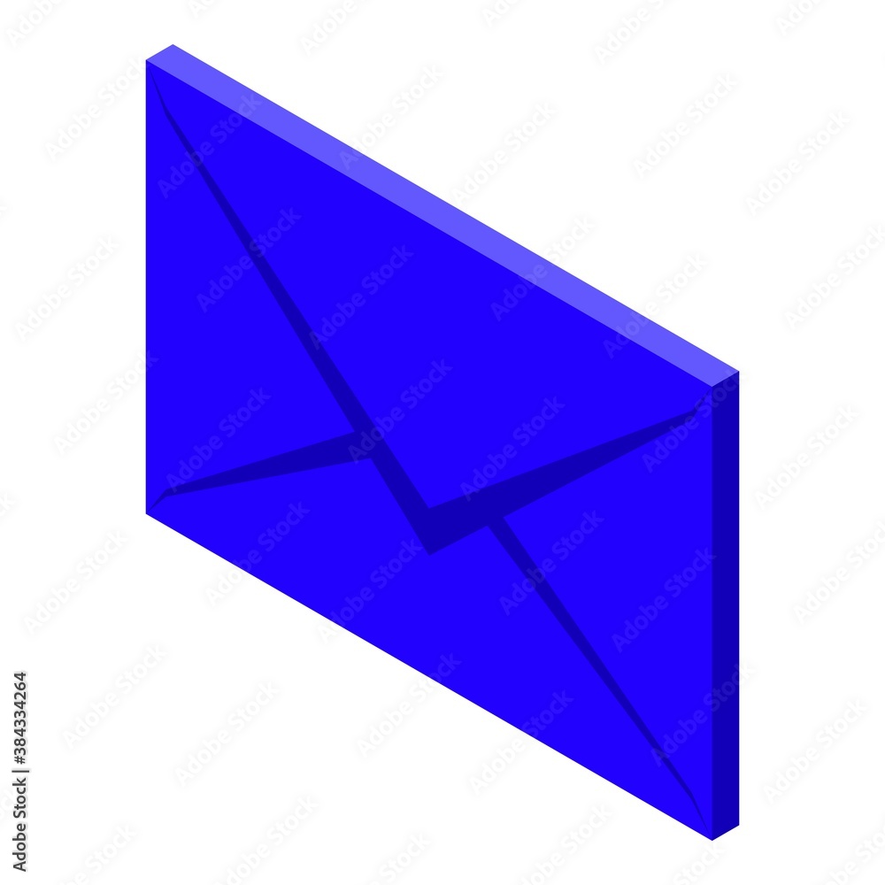 Poster blue envelope icon. isometric of blue envelope vector icon for web design isolated on white backgrou