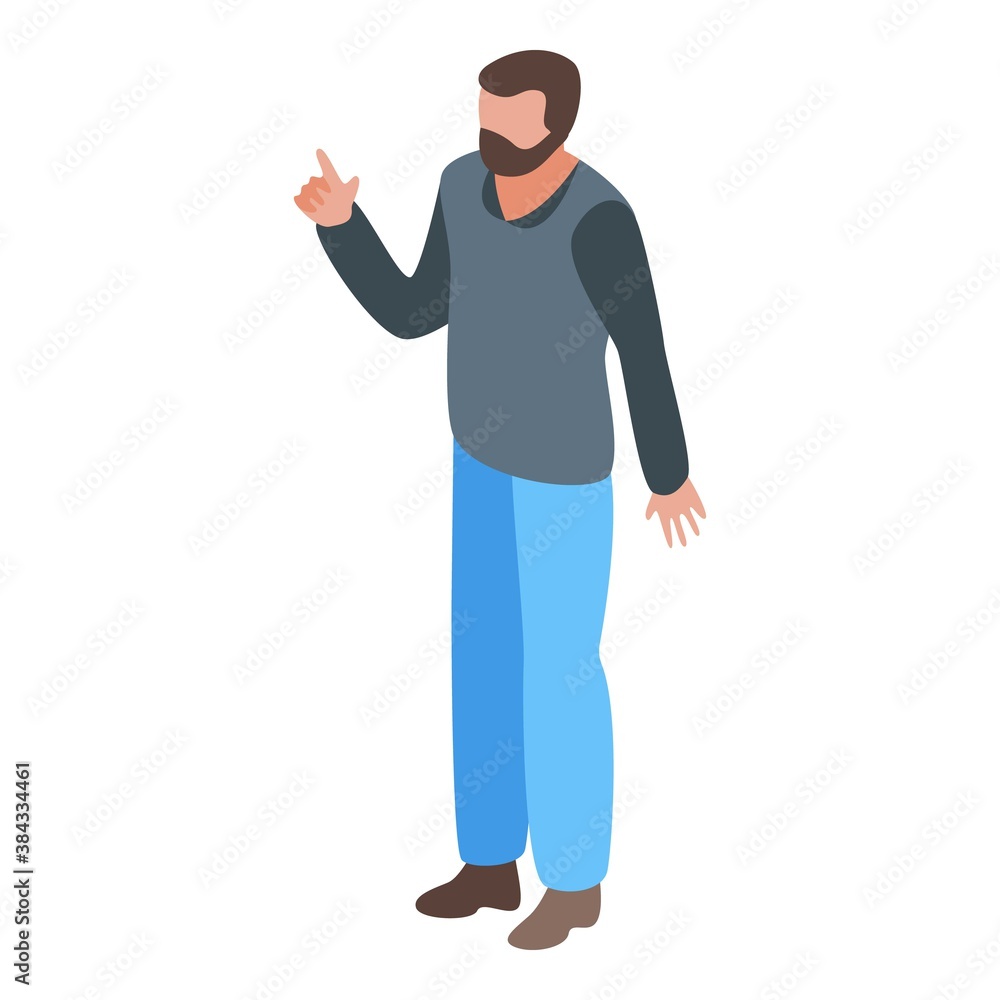 Poster man with idea icon. isometric of man with idea vector icon for web design isolated on white backgrou