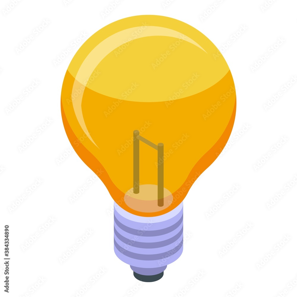 Poster idea bulb icon. isometric of idea bulb vector icon for web design isolated on white background
