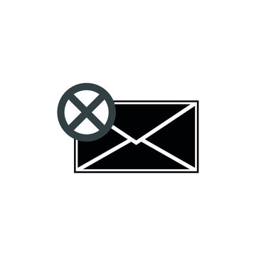 Envelope Vector Icon. With A Cross Symbol, Mark The Document Is Wrong Or The Message Was Not Sent. Isolated Illustration For Graphic And Web Design.