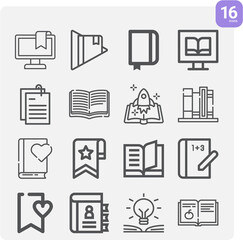 Simple set of scenario related lineal icons.