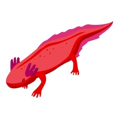 Axolotl animal icon. Isometric of axolotl animal vector icon for web design isolated on white background