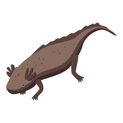 Endangered axolotl icon. Isometric of endangered axolotl vector icon for web design isolated on white background