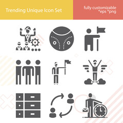 Simple set of qualities related filled icons.