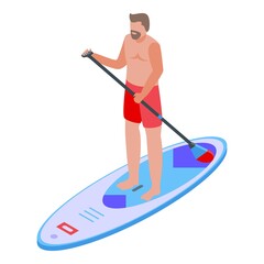 Sup surfing sport icon. Isometric of sup surfing sport vector icon for web design isolated on white background