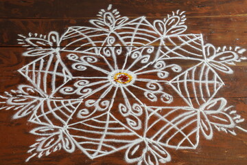 Rangoli in india mainly Southern part of India during Sankranthi,Pongal