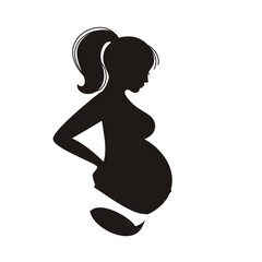 Silhouette of a pregnant girl