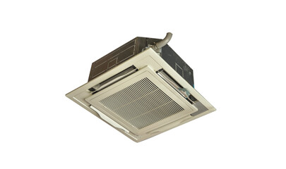 Commercial built-in air conditioner  in restaurant.Commercial built-in air conditione on white...