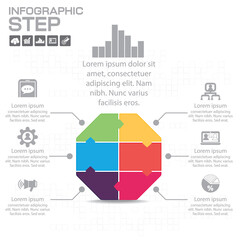 Obraz premium Infographics template for business, education, web design, banners, brochures, flyers. Vector illustration.