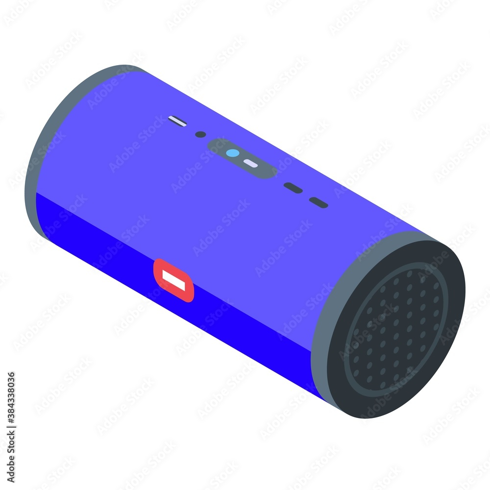 Poster portable speaker icon. isometric of portable speaker vector icon for web design isolated on white ba