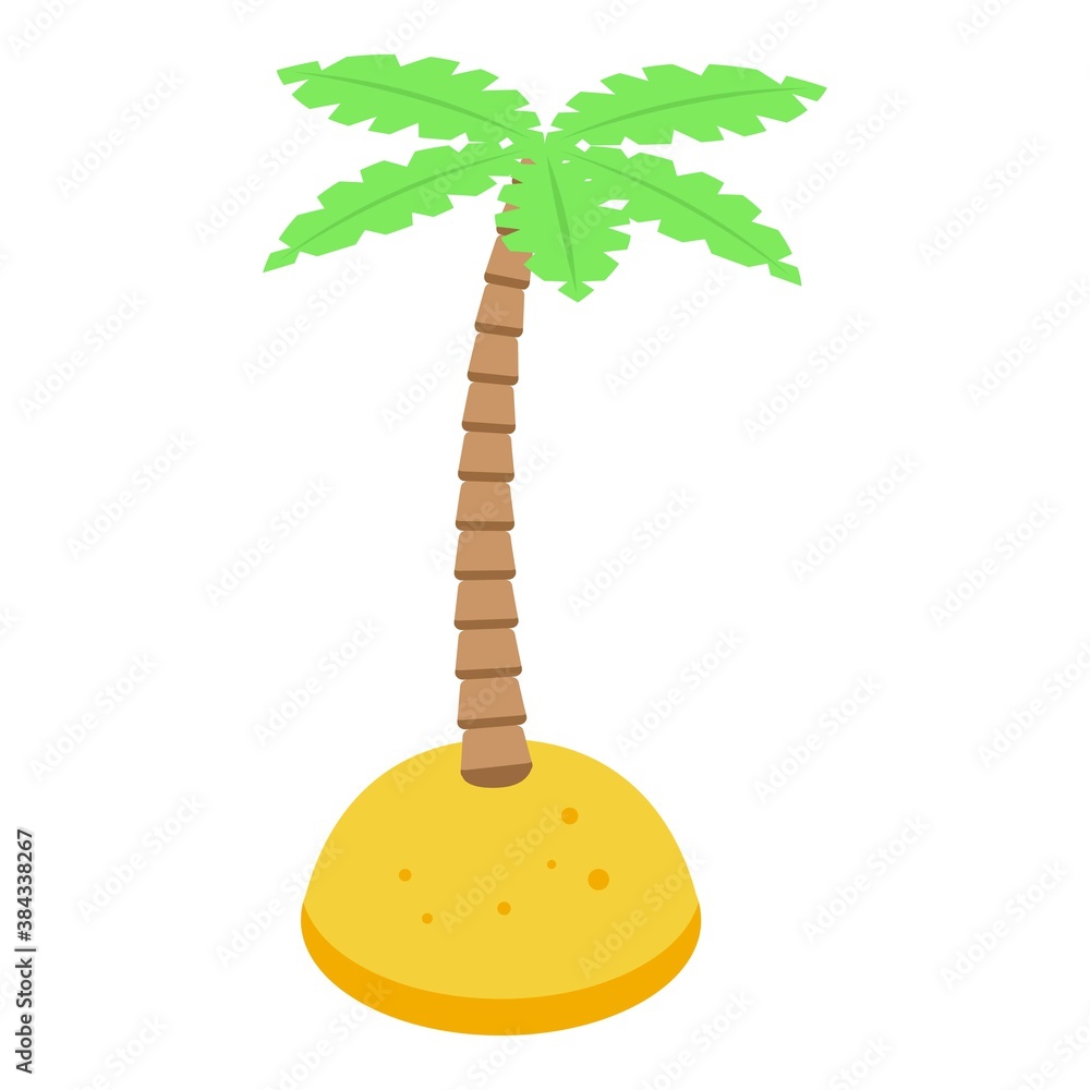 Aufkleber beach palm tree icon. isometric of beach palm tree vector icon for web design isolated on white back