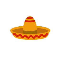 Sombrero. Wide-brimmed Mexican hat. National clothing of South America.