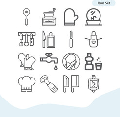 Simple set of bathroom related lineal icons.