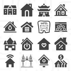 16 pack of residential  filled web icons set