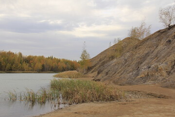 Mountain lake landscape in autumn