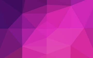 Dark Pink vector shining triangular pattern.